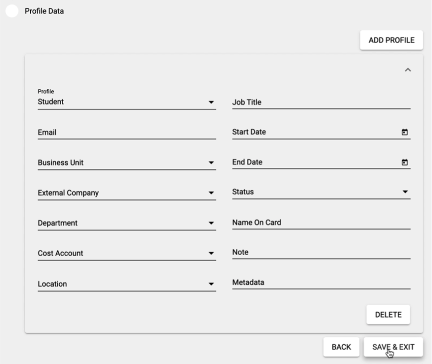 Profile Data Screenshot